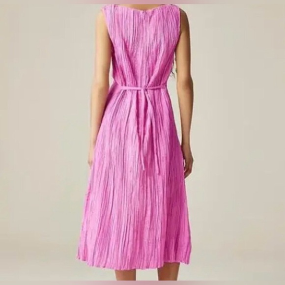 J. Crew Pink Crinkle High Neck Sheath Dress. Size 0 NWOT - Picture 2 of 9